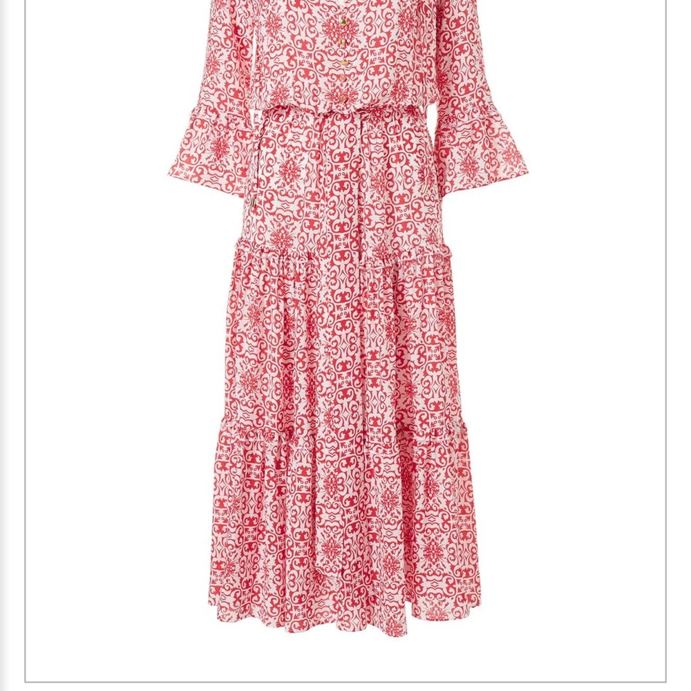 MELISSA ODABASH SKYE AMALFI RED LONG DRESS